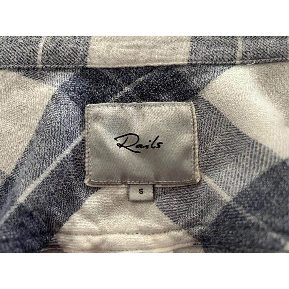 RAILS Long Sleeve Shirt Size Small Button Up White Blue Hunter River Melange - Picture 3 of 7